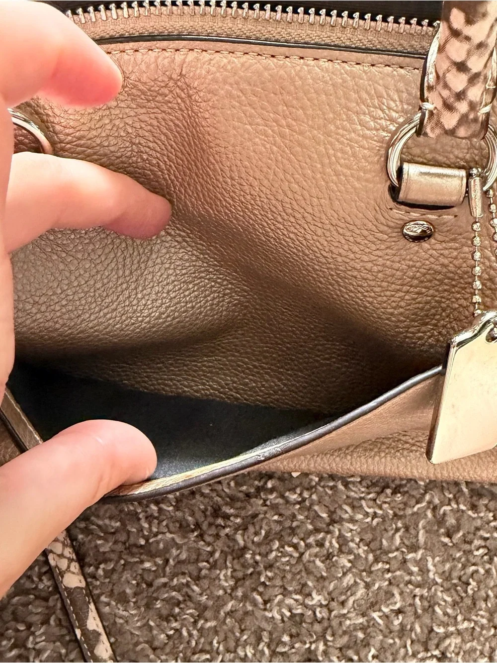Coach Mini Emma Satchel S38877 Rose Gold Crossbody Bag